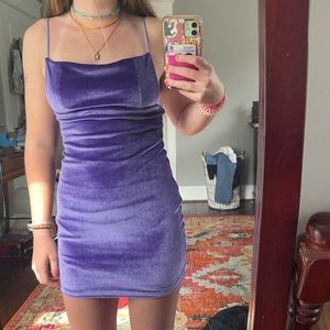 Lucy in the Sky Purple Velvet Mini Bodycon Dress